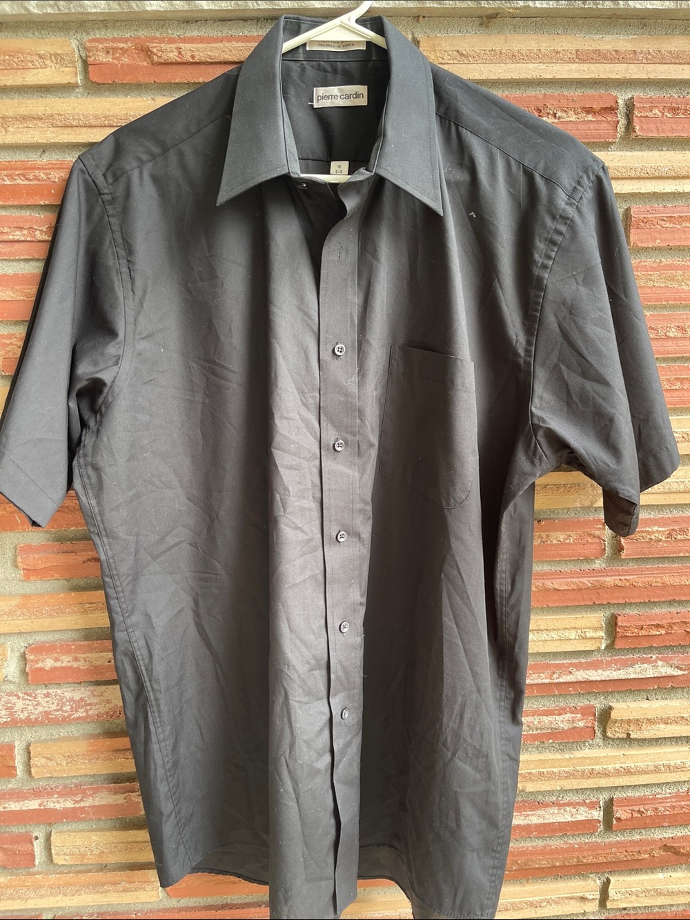Pierre Cardin Men’s Black Short-Sleeve Button-Up Shirt